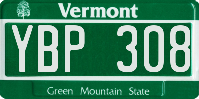 VT license plate YBP308