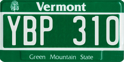 VT license plate YBP310