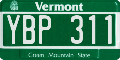 VT license plate YBP311