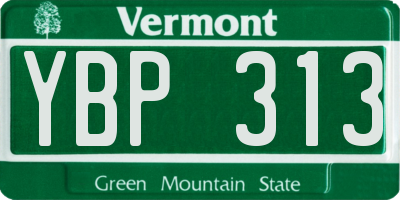 VT license plate YBP313