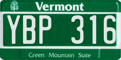 VT license plate YBP316