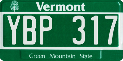 VT license plate YBP317