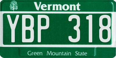 VT license plate YBP318