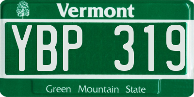 VT license plate YBP319