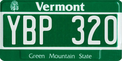 VT license plate YBP320