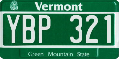 VT license plate YBP321