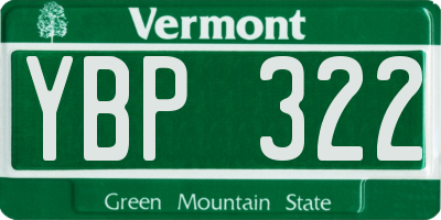 VT license plate YBP322