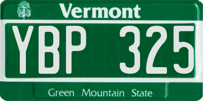 VT license plate YBP325