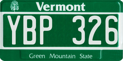 VT license plate YBP326