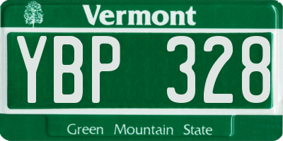 VT license plate YBP328