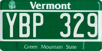 VT license plate YBP329