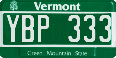 VT license plate YBP333