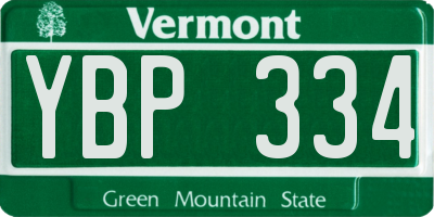 VT license plate YBP334