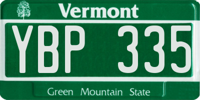 VT license plate YBP335