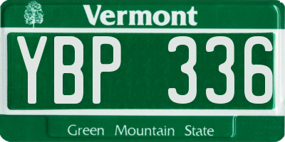 VT license plate YBP336