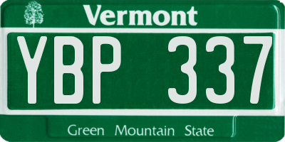 VT license plate YBP337