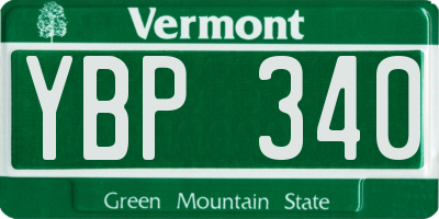 VT license plate YBP340