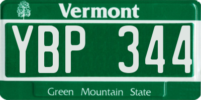 VT license plate YBP344