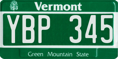 VT license plate YBP345