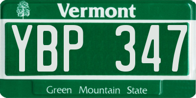 VT license plate YBP347