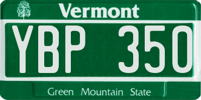 VT license plate YBP350