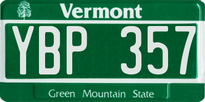 VT license plate YBP357