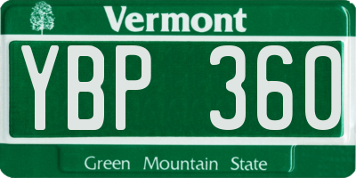 VT license plate YBP360