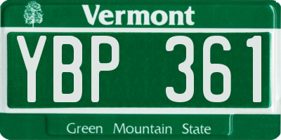VT license plate YBP361