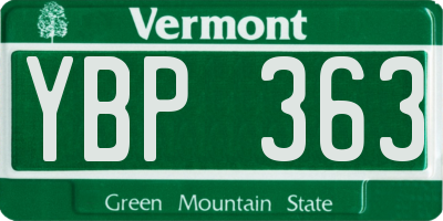 VT license plate YBP363