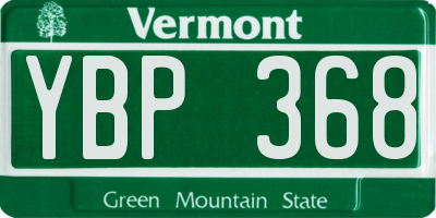 VT license plate YBP368