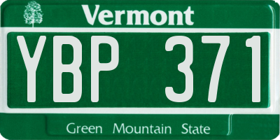 VT license plate YBP371