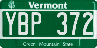 VT license plate YBP372