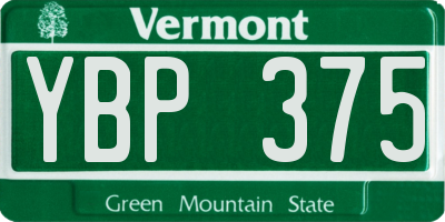 VT license plate YBP375