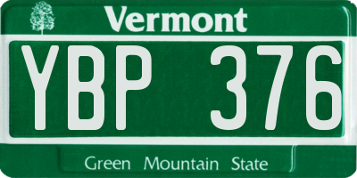 VT license plate YBP376