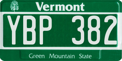 VT license plate YBP382