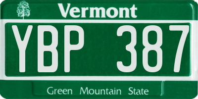 VT license plate YBP387