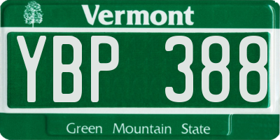 VT license plate YBP388