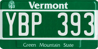VT license plate YBP393