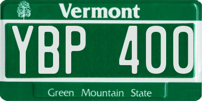 VT license plate YBP400