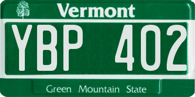 VT license plate YBP402