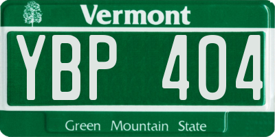 VT license plate YBP404