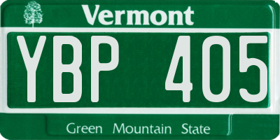 VT license plate YBP405