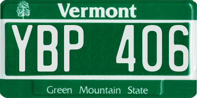 VT license plate YBP406