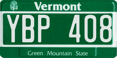 VT license plate YBP408