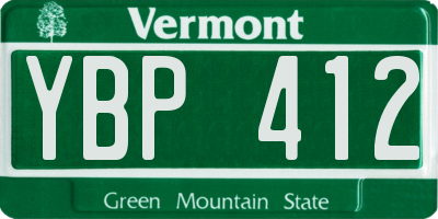 VT license plate YBP412