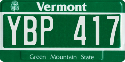 VT license plate YBP417