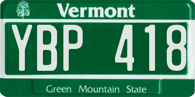 VT license plate YBP418