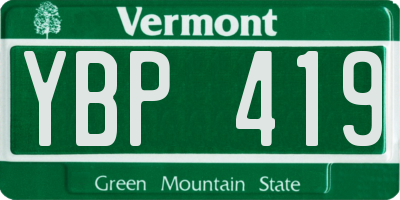 VT license plate YBP419