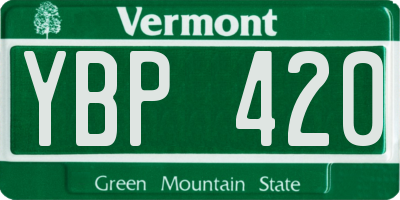 VT license plate YBP420