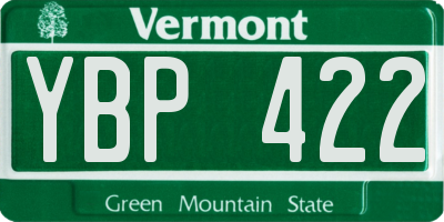 VT license plate YBP422